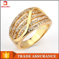 Saudi arabia gold sample wedding ring designs 18K gold plating women finger ring price